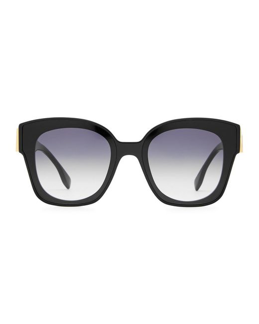 Fendi Black Round Square-frame Sunglasses