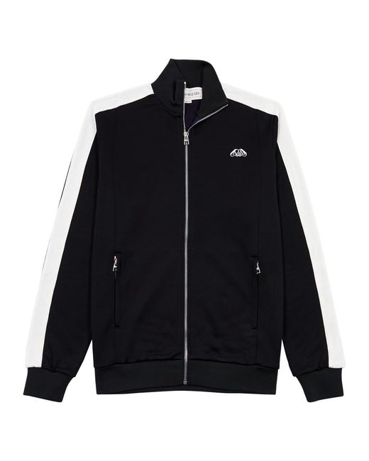 Alexander McQueen Black Logo Striped Jersey Track Jacket for men