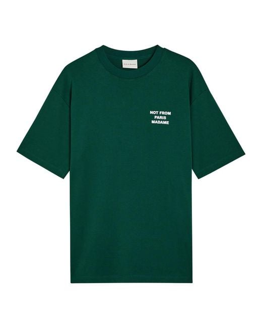 Drole de Monsieur Green Le T-Shirt Slogan Printed Cotton T-Shirt for men