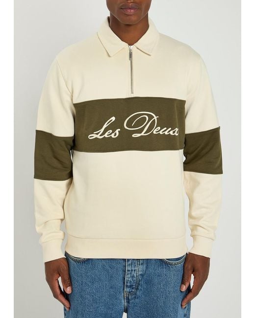 Les Deux Natural Cory Cotton Half-Zip Sweatshirt for men