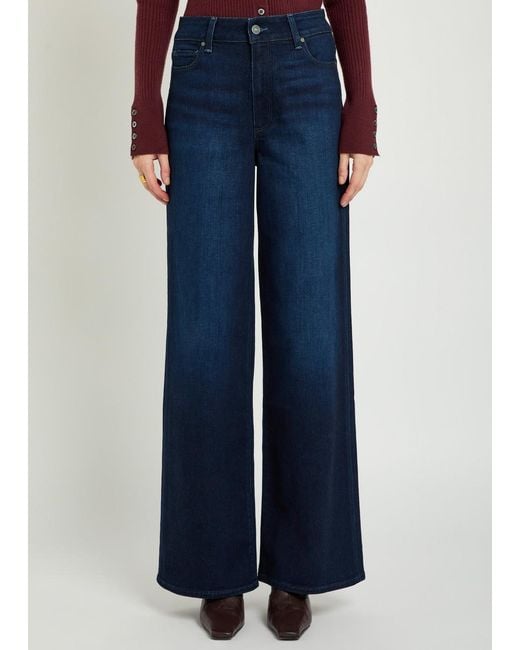 PAIGE Blue Anessa Wide-Leg Jeans
