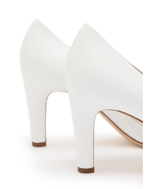 Gabriela Hearst White Empress 65 Colour-Blocked Leather Pumps