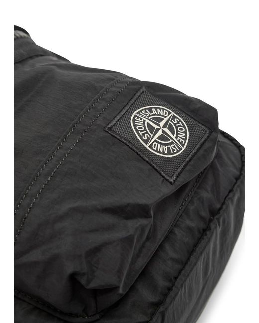 Stone Island Black Logo-Appliquéd Nylon Pouch Bag for men