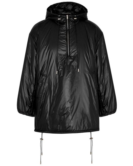Saint Laurent Black Cassandre Half-zip Shell Jacket for men