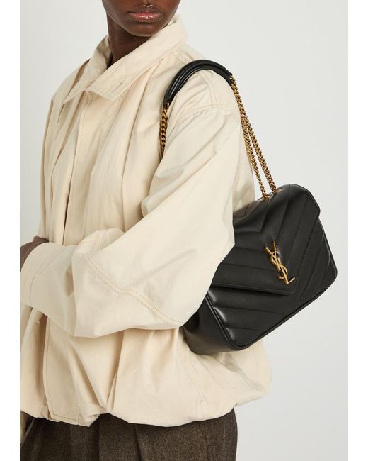 Saint Laurent Black Loulou Medium Quilted Leather Shoulder Bag