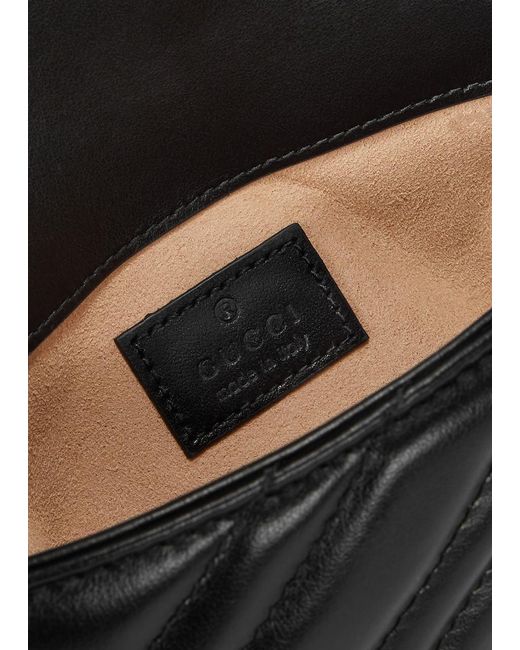 Gucci Black gg Marmont Supermini Leather Cross-body Bag
