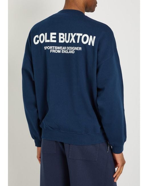 Cole Buxton Blue Sportswear Logo-Print Cotton Sweatshirt for men