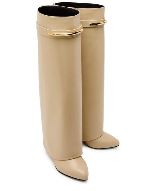 Givenchy Natural Shark 95 Leather Knee-High Boots