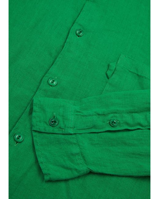 YMC Green Curtis Linen Shirt for men