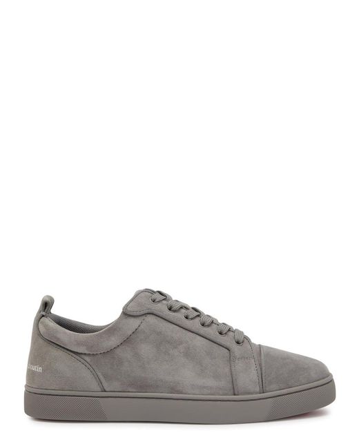 Christian Louboutin Gray Louis Jr Canopy Panelled Velour Sneakers for men