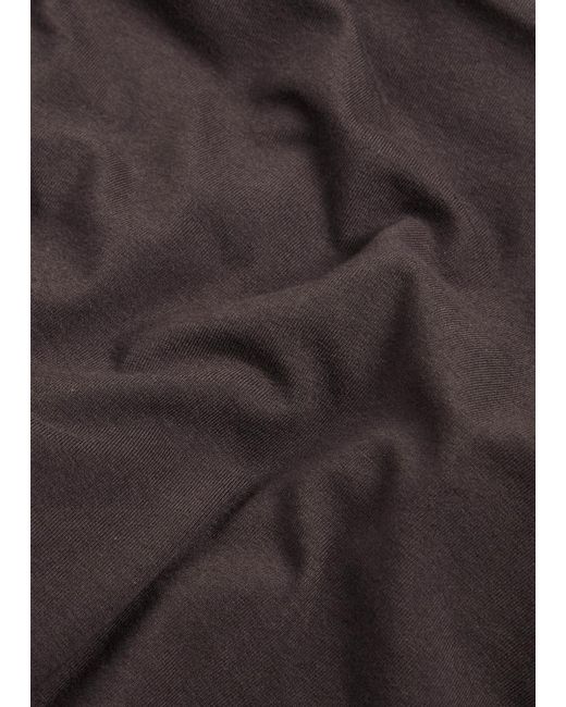 Reformation Brown Trish Ruched Stretch-Cotton Top