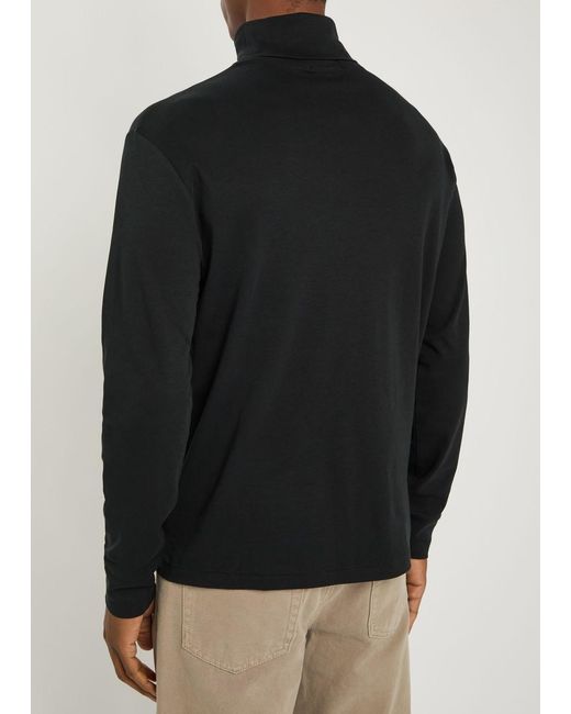 Polo Ralph Lauren Black Roll-Neck Cotton Top for men