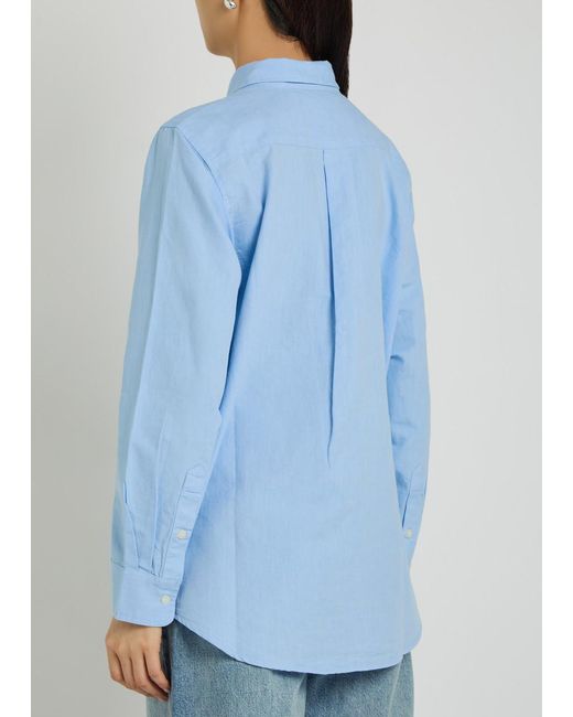 Mother Blue The Bestie Logo-Embroidered Cotton Shirt