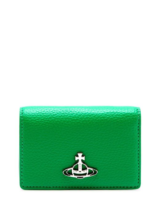 Vivienne Westwood Green Orb Faux Leather Card Holder
