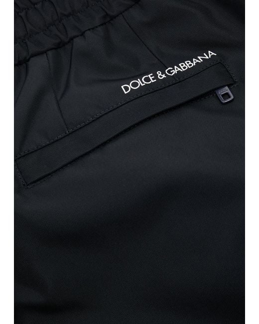 Dolce & Gabbana Blue Straight-leg Nylon Track Pants for men