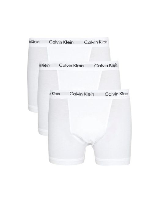 Calvin Klein White Stretch-Cotton Trunks for men