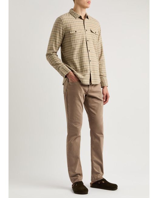 PAIGE Natural Everett Checked Cotton-Blend Shirt for men