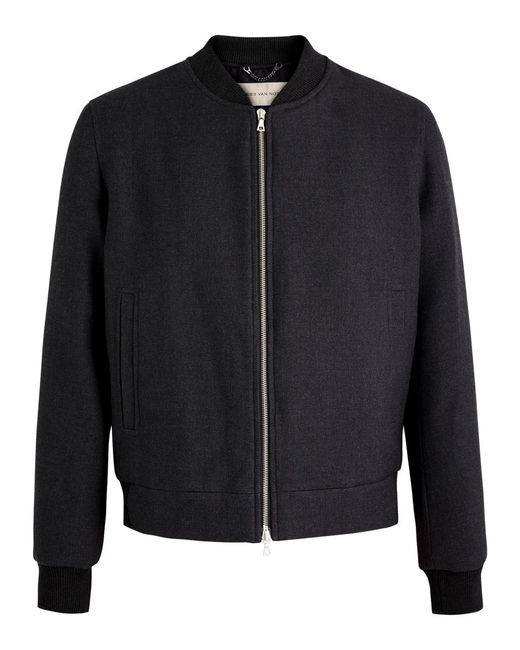 Dries Van Noten Black Vanny Wool Bomber Jacket for men