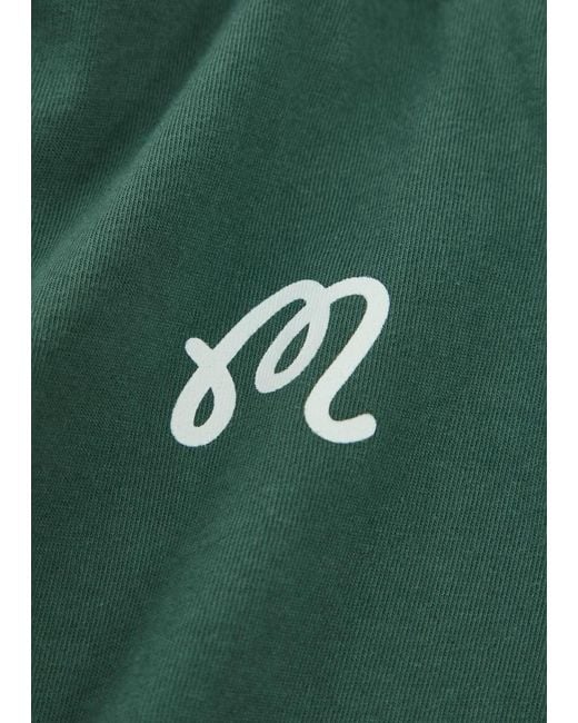 Malbon Green Bermuda Logo-Print Cotton T-Shirt for men
