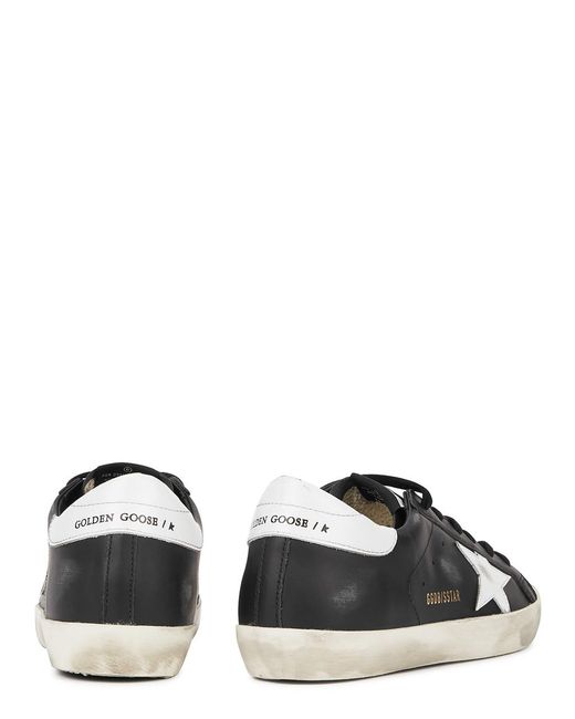 Golden Goose Deluxe Brand Black Super-Star Distressed Leather Sneakers
