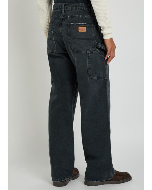 CHERRY LA Blue Panelled Wide-Leg Jeans for men