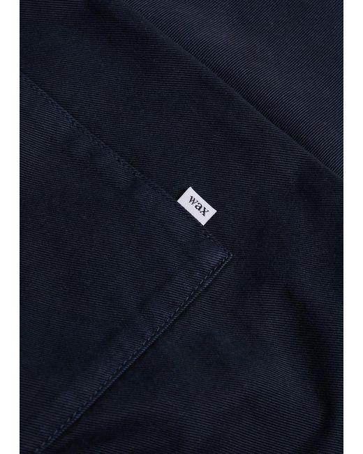 Wax London Blue Tapered Cotton-Twill Trousers for men