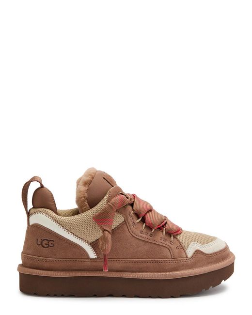 UGG Women's Brown Lowmel Paneled Suede Sneakers