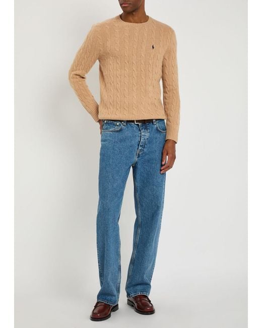 Polo Ralph Lauren Natural Logo Cable-Knit Wool And Cashmere-Blend Jumper for men