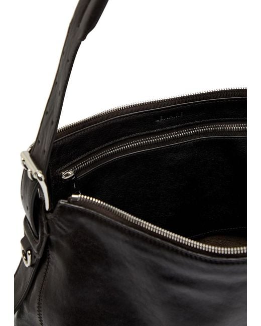 Lemaire Black Belted Baguette Leather Shoulder Bag