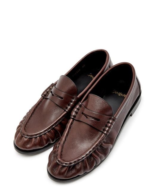 Saint Laurent Brown Le Loafer 15 Leather Loafers
