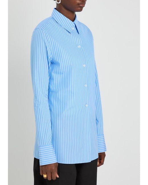 Totême Blue Striped Cotton-Poplin Shirt