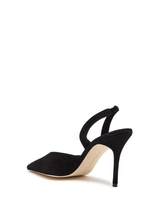 Manolo Blahnik Black Borelapla 90 Suede Slingback Pumps
