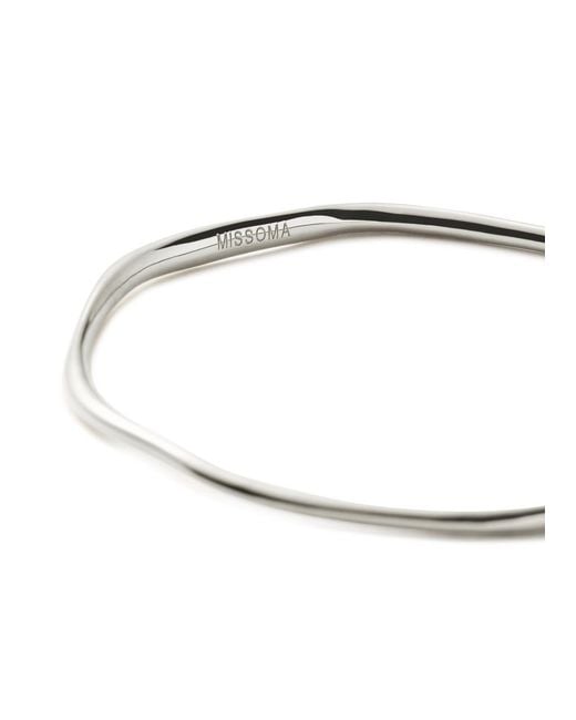 Missoma White Molten Ripple Bangle Rhodium-Plated Bangle