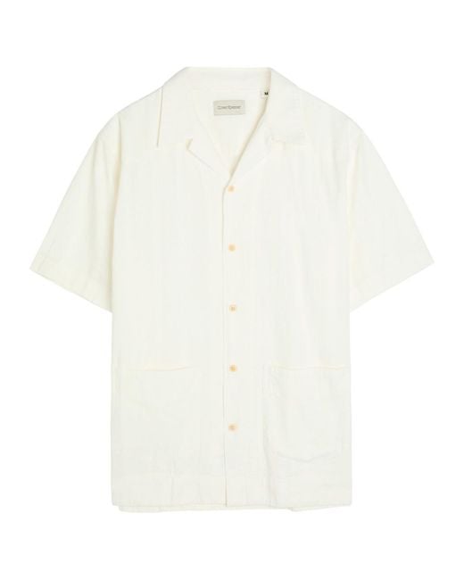 Oliver Spencer White Embroidered Cotton Shirt for men