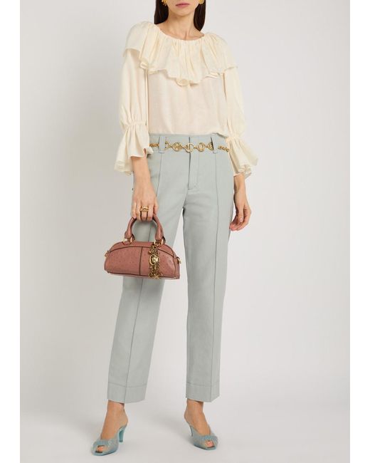 Chloé Gray Tapered-Leg Trousers