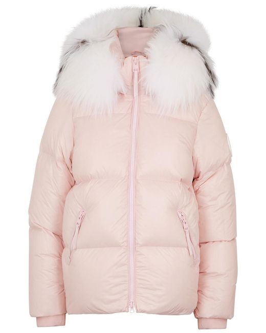 ARCTIC ARMY Pink Fur-Trimmed Quilted Shell Jacket