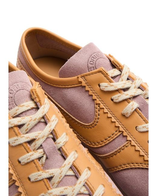 Dries Van Noten Pink Dustin Panelled Suede Sneakers