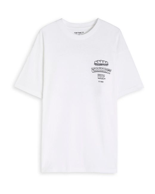Carhartt White Sandwich Printed Cotton T-Shirt for men