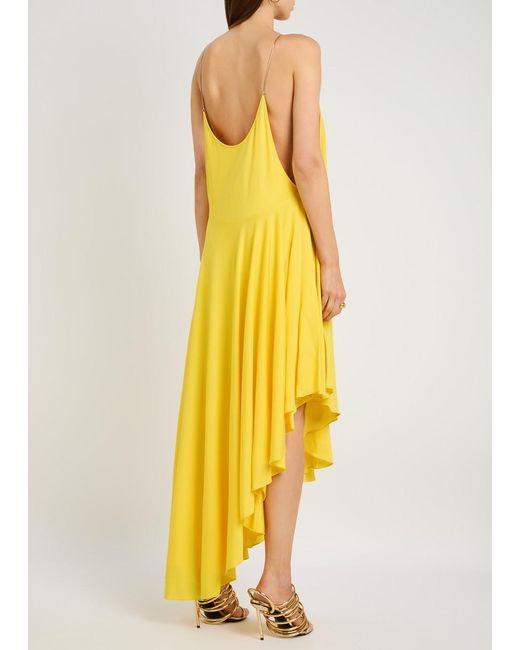 Alaïa Asymmetric Jersey Maxi Dress in Yellow | Lyst