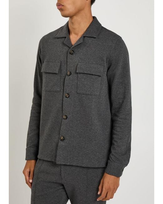 Aurélien Black Cotton-Blend Overshirt for men