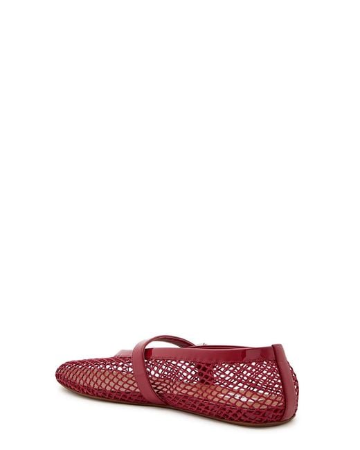 Alaïa Red Mesh And Glossed Leather Ballet Flats