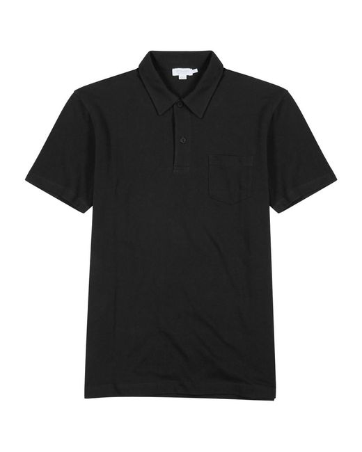 Sunspel Black Striped Cotton T-shirt for men