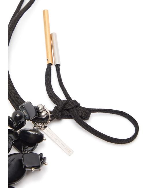 Dries Van Noten Black Clustered Beaded Necklace
