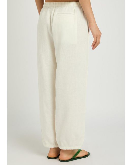 Suzie Kondi White Delos Linen Trousers