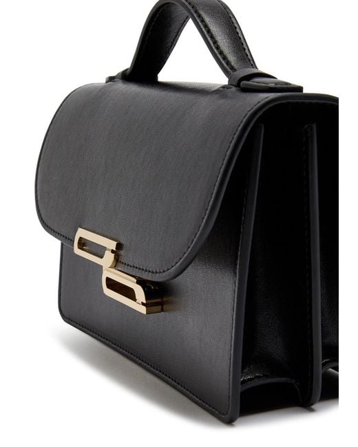 Victoria Beckham Black Dorian Mini Grained-Leather Top Handle Bag