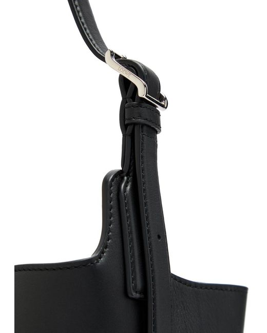 Loewe Black Bilbao Medium Leather Bucket Bag