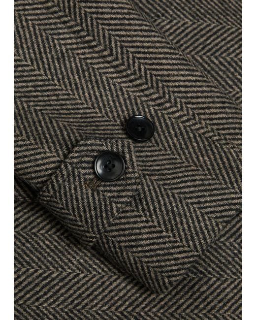 PAIGE Gray Brunetti Herringbone Wool-Blend Coat for men
