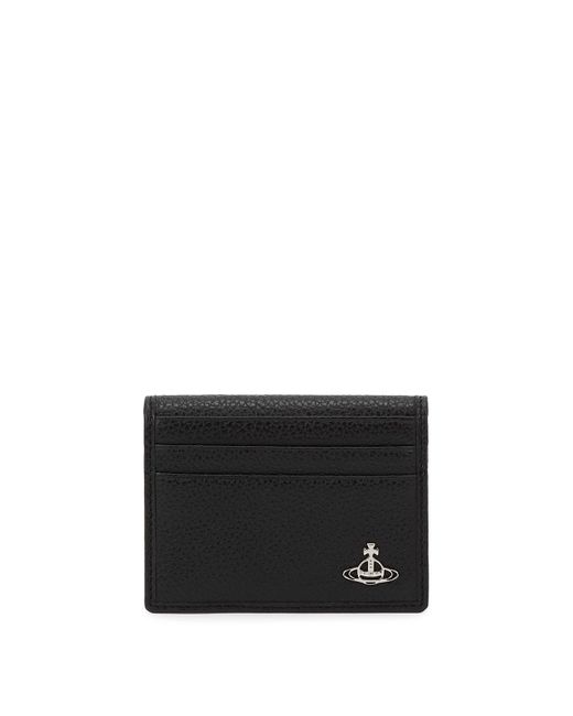 Vivienne Westwood Black Logo Leather Card Holder for men