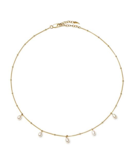 Missoma White Pearl Baya 18Kt-Plated Choker Necklace