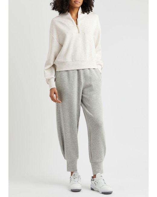 Varley White Davidson Half-zip Stretch-jersey Sweatshirt